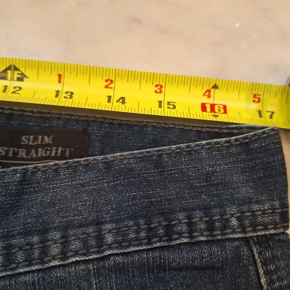 T.K. Axel Slim Straight Jeans Mens 34x34 Blue Denim Stretch Casual Pants Western